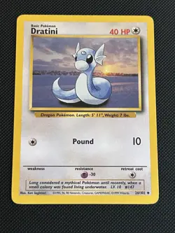 Pokemon TCG Dratini Base Set 26/102 Regular Unlimited Uncommon NM Condition - Image 3