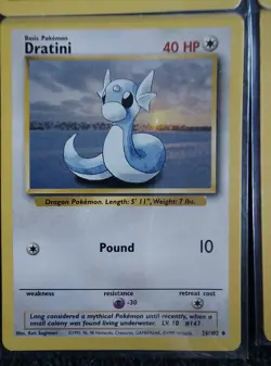 LP Pokemon TCG Dratini Base Set 26/102 Regular Unlimited Uncommon 1999 Vintage - Image 1