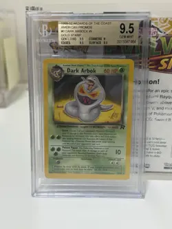 2001 Dark Arbok Pokemon card League Gold W Stamp Promo 19/82 Gem Mint BGS 9.5 - Image 1