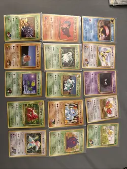 Pokemon Vintage Card Lot (15) WOTC Japanese Base Gym Rocket Mixed Cards NM/LP - Image 1