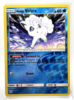 Alolan Vulpix 39/236 Reverse Holo Pokemon Card 2019 Cosmic Eclipse LP - Image 1