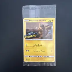 Detective Pikachu SM190 Stamped Holo Black Star Promo Pokemon Card SEALED - Image 1