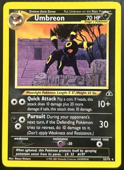 Pokemon TCG Umbreon Neo Discovery 32/75 Non-Holo Rare Card NM Near Mint CLEAN - Image 1
