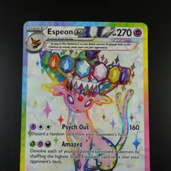 Espeon EX SVP 175 Pokemon Prismatic Evolutions Black Star Holo Full Art Card - Image 2