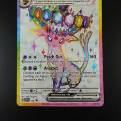 Espeon EX SVP 175 Pokemon Prismatic Evolutions Black Star Holo Full Art Card - Image 3