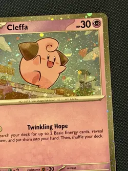 Pokemon Cleffa 095 SVP Black Star Promos Cosmos Holo Card 2024 with SWIRL - Image 2