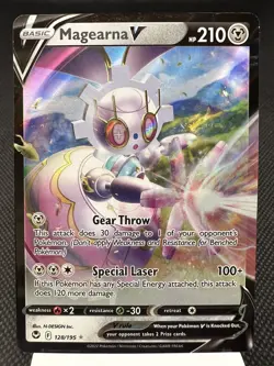 Magearna V 128/195 - Ultra Rare Holo - Silver Tempest Pokemon Card MINT - Image 1