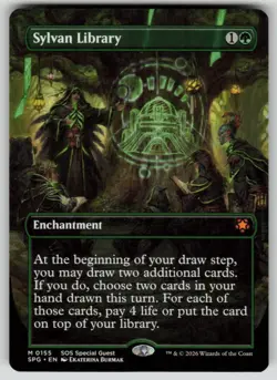 Sylvan Library (Borderless) Mythic Special Guests 155 MTG Near Mint - Image 1