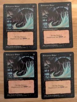 MtG Dark Ritual x4 playset, FBB Revised, German, MP, Old School - Image 1
