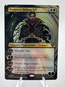 Professor Dellian Fel BorderlessFoil #283 Secrets of Strixhaven MTG NM Magic - Image 1