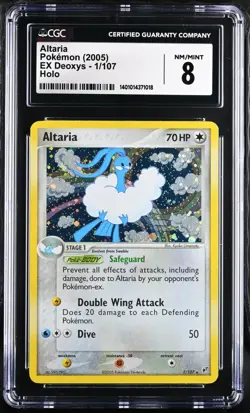 CGC 8 Pokemon Altaria EX Deoxys 1/107 Holo Rare - Image 1