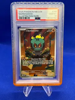 2025 Pokemon MEG Mega Evolution Marshadow #146 146/132 Illustration Rare PSA 10 - Image 1