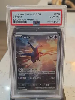 2024 POKEMON SSP EN-SURGING SPARKS ILLUSTRATION RARE #203 LATIOS PSA 10 - Image 1