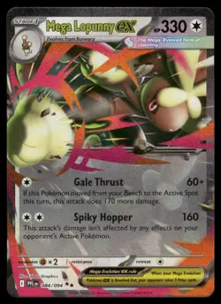 MEGA LOPUNNY EX 084/094 DOUBLE RARE PHANTASMAL FLAMES POKEMON NM - Image 2