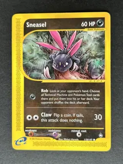 Pokemon TCG Sneasel Aquapolis 110/147 Regular MP - Image 1