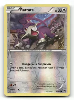 Rattata 87/122 - BREAKpoint Reverse Holo - Pokemon Card NM/M - Image 1