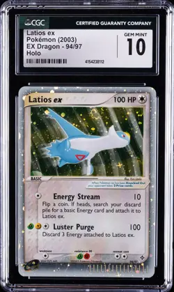 2003 POKEMON EX DRAGON #94 LATIOS EX-HOLO CGC 10 GEM MINT - Image 1