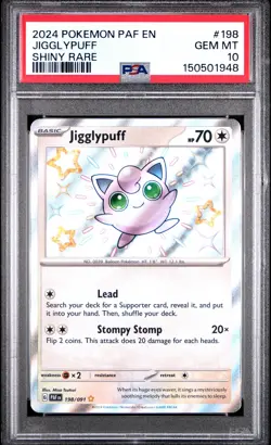 Jigglypuff 198/091 Pokemon Paldean Fates PSA 10 - Image 1