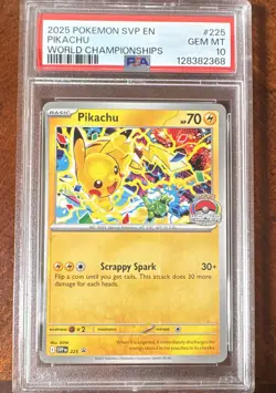 Pokemon Pikachu World Championship 2025 225 Sv: Scarlet & Violet Promo PSA 10 - Image 1