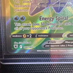 Pokemon Starmie v Holo Full Art Ultra Rare Card 166/189 Mint Condition - Image 2