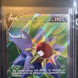 Pokemon Starmie v Holo Full Art Ultra Rare Card 166/189 Mint Condition - Image 3