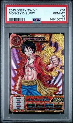 MONKEY D. LUFFY PSA 10 GEM MT 2012 ONE PIECE ONEPY BERRY MATCH IC VOL.1 #TW1 01⚓ - Image 1