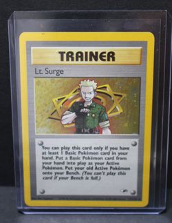 Pokemon TCG Lt. Surge Trainer Card Gym Heroes Holo Rare 17/132 Holo+Extra Cards - Image 1