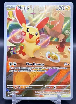Pokemon TCG Plusle Illustration Rare Card Paradox Rift 193/182 Pack Fresh - Image 1