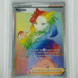 PSA 9 Marnie Full Art Secret Rare 208/202 Sword Shield Base Pokemon Card - Image 3