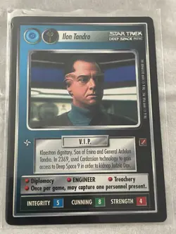 Star Trek CCG 1E Blaze of Glory ILON TANDRO Rare Card NEVER PLAYED - Image 1