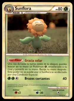 2010 Pokemon HeartGold & SoulSilver Sunflora Spanish #31 Stage 1/Rare - Image 1