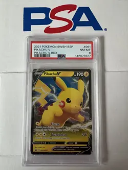 Pikachu V - POKEMON - SS Black Star Promo - SWSH061 - Double Rare - PSA 8 - Image 1
