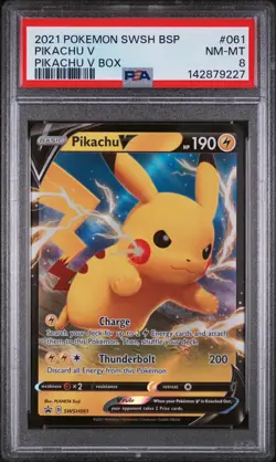 Pikachu V - POKEMON - SS Black Star Promo - SWSH061 - Double Rare - PSA 8 - Image 3