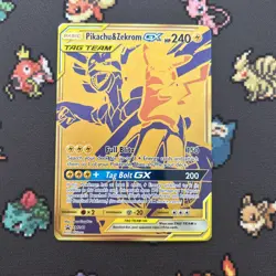 Pikachu And Zekrom GX SM248 NM/LP -Gold Pokemon Card- Black Star Promo (2z) - Image 1