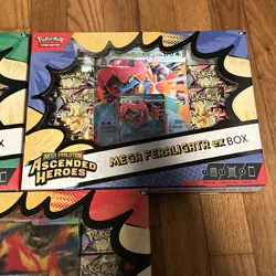 Pokemon TCG: Ascended Heroes Mega Ex Boxes - Emboar/Feraligatr/Meganium - Sealed - Image 3