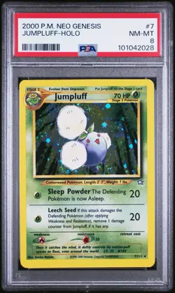 2000 Pokemon Jumpluff Holo Rare 7/111 Neo Genesis PSA 8 NM-MINT Vintage WOTC - Image 1