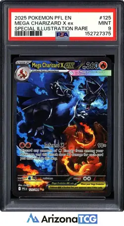 Pokemon 2025 Mega Charizard X ex 125/094 SIR Phantasmal Flames PSA 9 - Image 1