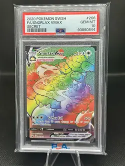 Pokemon TCG Snorlax VMAX Holo Secret Rare PSA 10 - Image 1