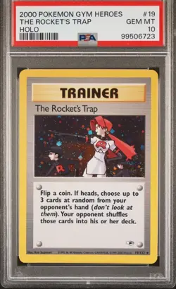 2000 Pokemon Gym Heroes The Rocket's Trap Holo PSA 10 - Image 1
