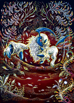 Absol 113 Paradox Rift Pokemon Shinji Kanda Poster Print Full Art Ultra HD A4 - Image 1