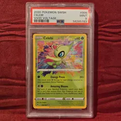 Pokemon Celebi Amazing Rare 009/185 Vivid Voltage 2020 PSA 9 Mint SWSH TCG Card - Image 1