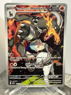 Team Rocket's Houndoom Illustration Rare Pokemon TCG Destined Rivals 191/182 - Image 1