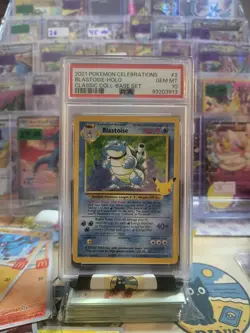 PSA 10 Blastoise 2/102 Pokemon Celebrations Classic Collection Holo Graded Card - Image 1