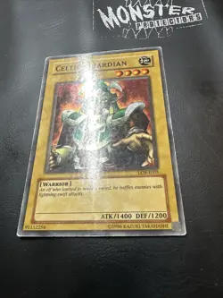 YUGIOH CELTIC GUARDIAN SUPER RARE LOB-E005 PLAYED - Image 2