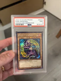 2023 YU-GI-OH! PROMO ADIDAS COLLABORATION #EN001 DARK MAGICIAN PSA 9 - Image 1