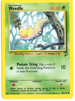 Weedle 100/130 Base 2 Set Pokemon Card - Image 1