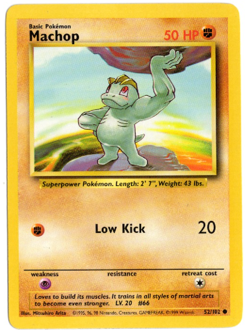 Machop 52/102 Base Set Pokemon Card - Image 1