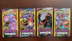 POKEMON Sun & Moon UNIFIED MINDS 3 Card Mini Booster Packs Complete Pack Art Set - Image 1