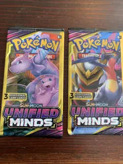 POKEMON Sun & Moon UNIFIED MINDS 3 Card Mini Booster Packs Complete Pack Art Set - Image 2