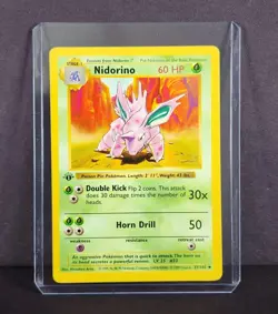 Pokemon TCG Nidorino 1st Edition Shadowless Base Set 37/102 LP - FAST SHIP - Image 1